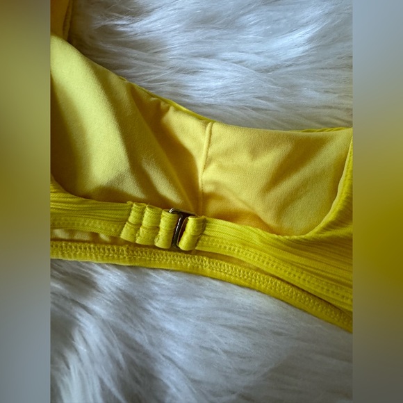 Salt + Cove Ribbed Bralette Long Line Bikini Swim Top Yellow NEW Medium - Picture 4 of 9